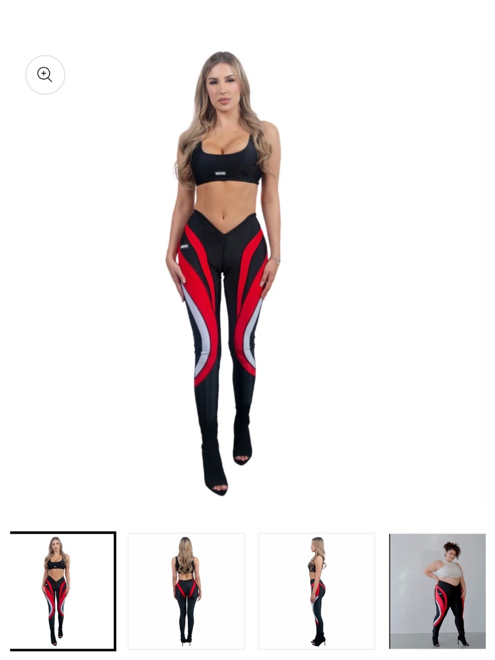 Varenne V CUT RED LEGGINGS Black & Red